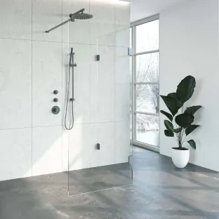 Brauer Complete Profileless Walk-in Shower Reversed - 90x90 cm - Gunmetal