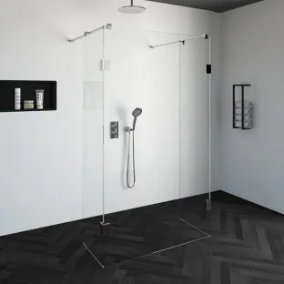 Brauer Complete Profileless Walk-in Shower - Freestanding - 120x200 cm - 2 side walls of 50 cm - Chrome