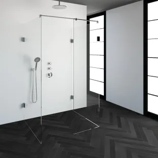 Brauer Complete Profileless Walk-in Shower XL - 100x120 cm - Chrome