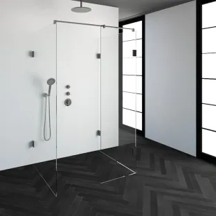 Brauer Complete Profileless Walk-in Shower XL - 100x120 cm - Brushed stainless steel