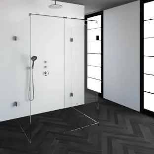 Brauer Complete Profileless Walk-in Shower XL - 100x140 cm - Chrome