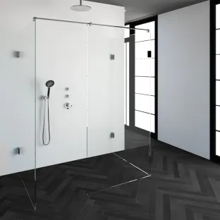 Brauer Complete Profileless Walk-in Shower XL - 100x160 cm - Chrome