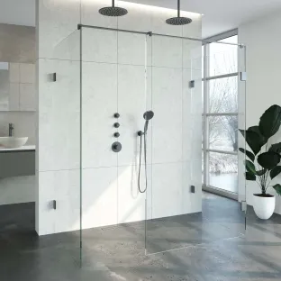 Brauer Complete Profileless Walk-in Shower XL - 100x180 cm - Gunmetal