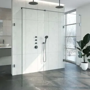 Brauer Complete Profileless Walk-in Shower XL - 100x200 cm - Gunmetal