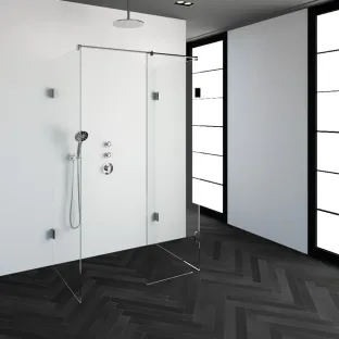 Brauer Complete Profileless Walk-in Shower XL - 80x120 cm - Chrome