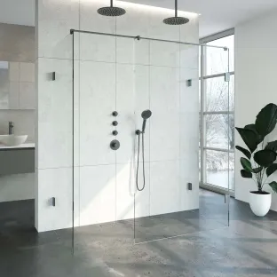 Brauer Complete Profileless Walk-in Shower XL - 80x180 cm - Gunmetal