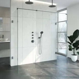 Brauer Complete Profileless Walk-in Shower XL - 80x200 cm - Gunmetal