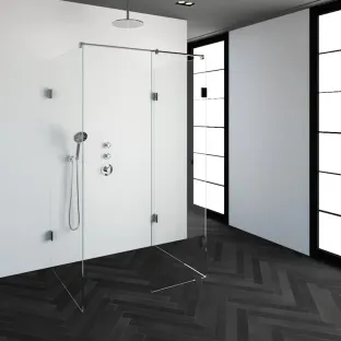 Brauer Complete Profileless Walk-in Shower XL - 90x120 cm - Chrome