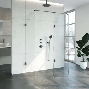 Brauer Complete Profileless Walk-in Shower XL - 90x120 cm - Gunmetal