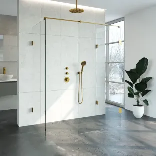 Brauer Complete Profileless Walk-in Shower XL - 90x160 cm - Gold