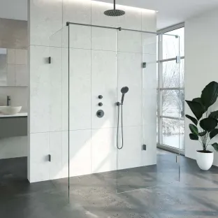 Brauer Complete Profileless Walk-in Shower XL - 90x160 cm - Gunmetal