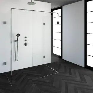 Brauer Complete Profileless Walk-in Shower XL - 90x160 cm - Brushed stainless steel