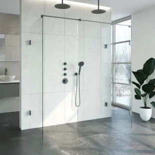 Brauer Complete Profileless Walk-in Shower XL - 90x180 cm - Gunmetal