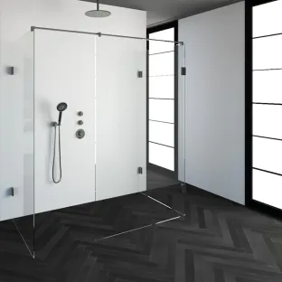 Brauer Complete Profileless Walk-in Shower XL - 90x180 cm - Brushed stainless steel