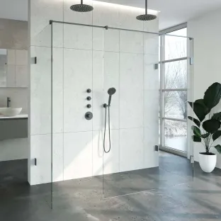 Brauer Complete Profileless Walk-in Shower XL - 90x200 cm - Gunmetal