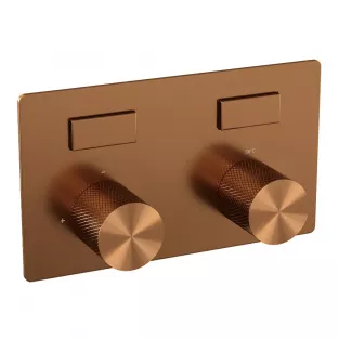 Brauer Copper Carving 2-way built-in thermostat with push buttons - built-in part - brushed copper PVD