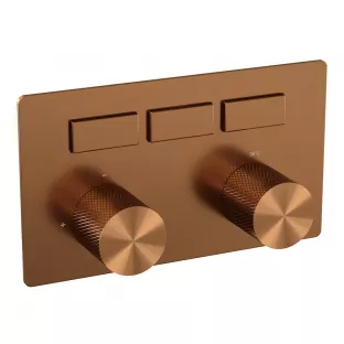 Brauer Copper Carving 3-way built-in thermostat with push buttons - built-in part - brushed copper PVD