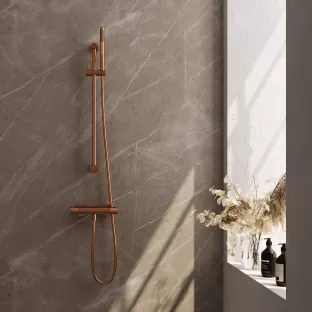 Brauer Copper Carving surface-mounted shower tap - sliding bar - rod hand shower - brushed copper pvd