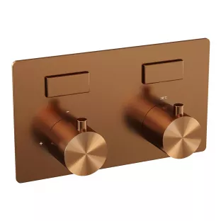 Brauer Copper Edition 2-way flush-mounted thermostat with push buttons - flush-mounted part - brushed copper PVD