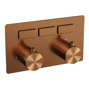 Brauer Copper Edition 3-way flush-mounted thermostat with push buttons - flush-mounted part - brushed copper PVD