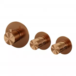 Brauer Copper Edition built-in thermostat and 2 stopcocks - with built-in part - brushed copper PVD