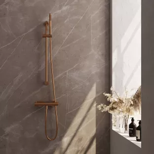 Brauer Copper Edition surface-mounted shower tap - sliding bar - rod hand shower - brushed copper pvd