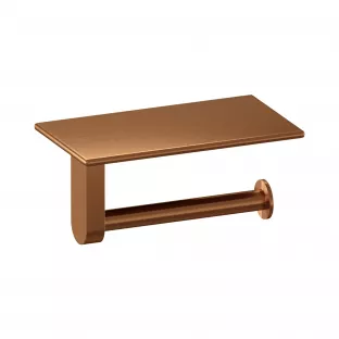 Brauer Copper Edition Toilet Roll Holder with Shelf - Brushed Copper PVD