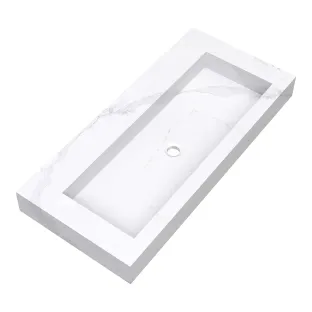 Brauer Coral washbasin - marble look - 100x46 cm - 1 sink - 0 tap holes - Calacatta Gold