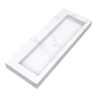 Brauer Coral washbasin - marble look - 120x46 cm - 1 sink - 0 tap holes - Calacatta Gold