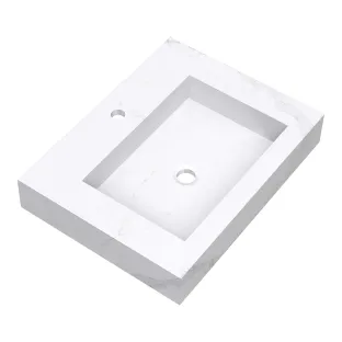 Brauer Coral washbasin - marble look - 60x46 cm - 1 sink - 1 tap hole - Calacatta Gold