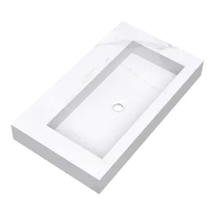 Brauer Coral washbasin - marble look - 80x46 cm - 1 sink - 0 tap holes - Calacatta Gold