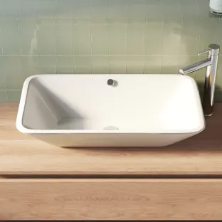 Brauer Dawn washbasin with overflow - ceramic - rectangular - 71x41 cm - gloss white