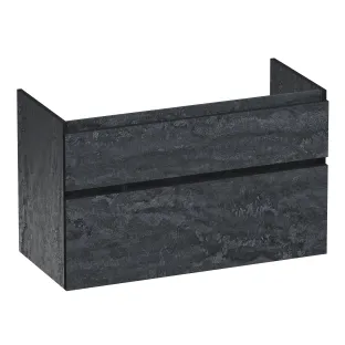 Brauer Delight Edge washbasin cabinet - 100x46x60 cm - 2 drawers handleless - 1 siphon recess - MFC - Damascus