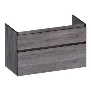 Brauer Delight Edge washbasin cabinet - 100x46x60 cm - 2 drawers handleless - 1 siphon recess - MFC - Driftwood