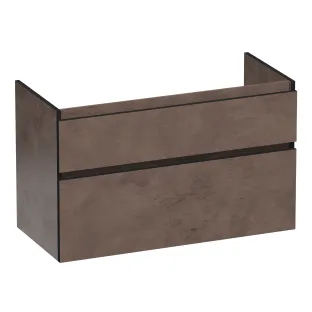Brauer Delight Edge washbasin cabinet - 100x46x60 cm - 2 drawers handleless - 1 siphon recess - MFC - Erosion