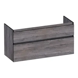 Brauer Delight Edge washbasin cabinet - 120x46x60 cm - 2 drawers handleless - 1 siphon recess - MFC - Driftwood