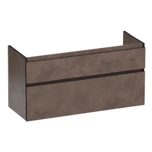 Brauer Delight Edge washbasin cabinet - 120x46x60 cm - 2 drawers handleless - 2 siphon cut-outs - MFC - Erosion
