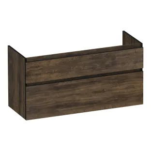 Brauer Delight Edge washbasin cabinet - 120x46x60 cm - 2 drawers handleless - 2 siphon cut-outs - MFC - Grove