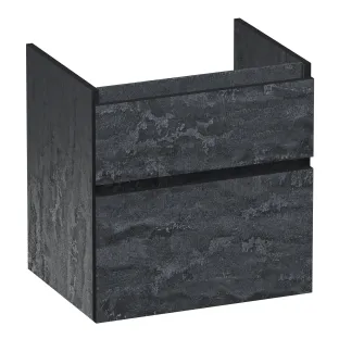 Brauer Delight Edge wastafelonderkast - 60x46x60 cm - 2 laden greeploos - 1 sifonuitsparing - MFC - Damascus
