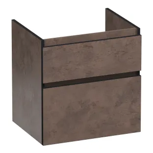 Brauer Delight Edge wastafelonderkast - 60x46x60 cm - 2 laden greeploos - 1 sifonuitsparing - MFC - Erosion
