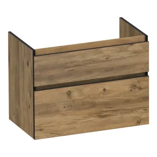 Brauer Delight Edge wastafelonderkast - 80x46x60 cm - 2 laden greeploos - 1 sifonuitsparing - MFC - Chateau