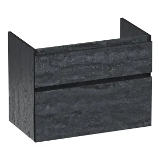 Brauer Delight Edge wastafelonderkast - 80x46x60 cm - 2 laden greeploos - 1 sifonuitsparing - MFC - Damascus