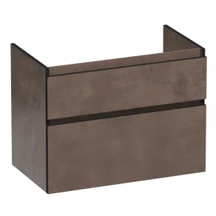 Brauer Delight Edge wastafelonderkast - 80x46x60 cm - 2 laden greeploos - 1 sifonuitsparing - MFC - Erosion