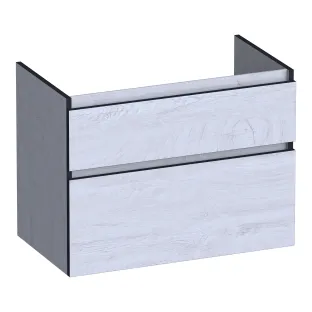 Brauer Delight Edge washbasin cabinet - 80x46x60 cm - 2 drawers handleless - 1 siphon cut-out - MFC - Forest Seashell