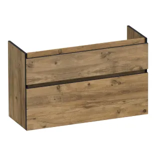 Brauer Delight Edge wastafelonderkast ondiep - 100x39x60 cm - 2 laden greeploos - 1 sifonuitsparing - MFC - Chateau
