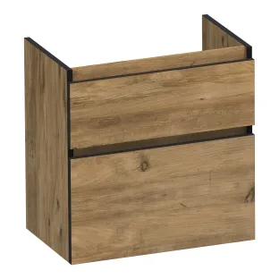 Brauer Delight Edge washbasin cabinet shallow - 60x39x60 cm - 2 drawers handleless - 1 siphon recess - MFC - Chateau