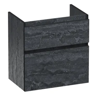 Brauer Delight Edge washbasin cabinet shallow - 60x39x60 cm - 2 drawers handleless - 1 siphon recess - MFC - Damascus