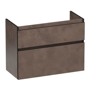 Brauer Delight Edge wastafelonderkast ondiep - 80x39x60 cm - 2 laden greeploos - 1 sifonuitsparing - MFC - Erosion