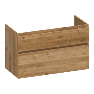 Brauer Delight washbasin cabinet - 100x46x60 cm - 2 drawers handleless - soft close - 1 siphon recess - MFC - Chateau