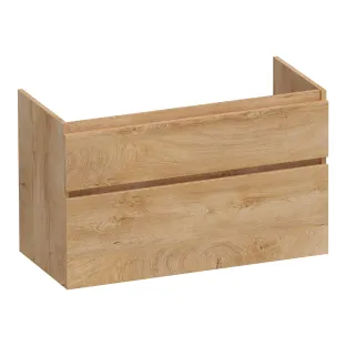 Brauer Delight washbasin cabinet - 100x46x60 cm - 2 drawers handleless - soft close - 1 siphon recess - MFC - Forest Tan